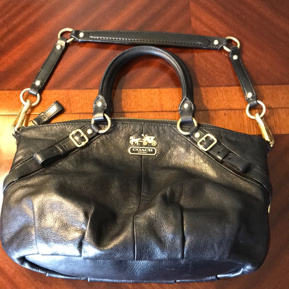Coach Madison Sophia black leather purse
